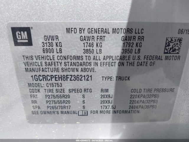 1GCRCPEH8FZ362121 Chevrolet Silverado 1500 Ls