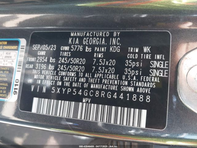 5XYP54GC8RG441888 KIA Telluride Sx