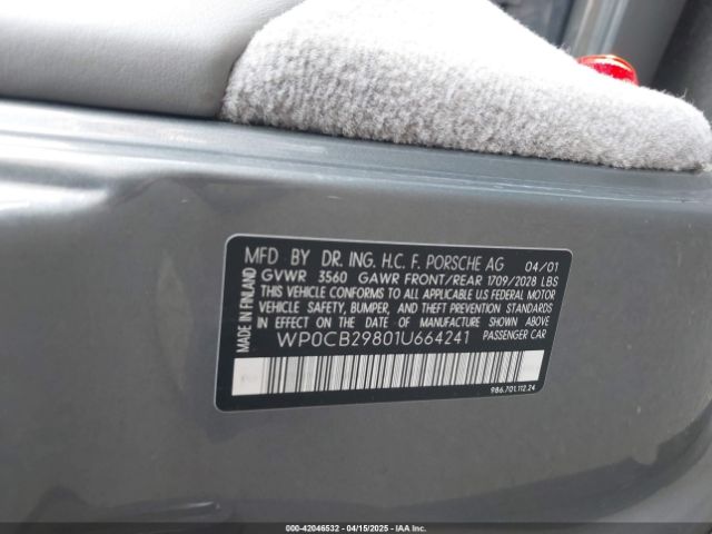 2001 PORSCHE BOXSTER WP0CB29801U664241 Photo 8