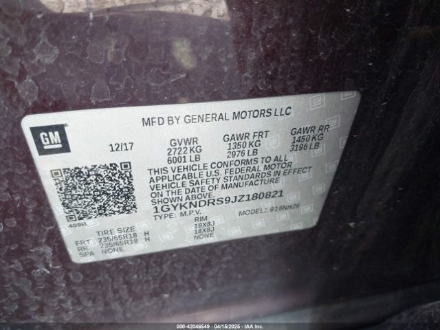 1GYKNDRS9JZ180821 Cadillac XT5 LUXURY