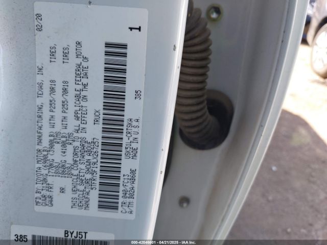 5TFRY5F19LX267257 Toyota Tundra Sr5
