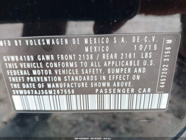 3VWD67AJ3GM267556 Volkswagen Jetta 1.4t Se