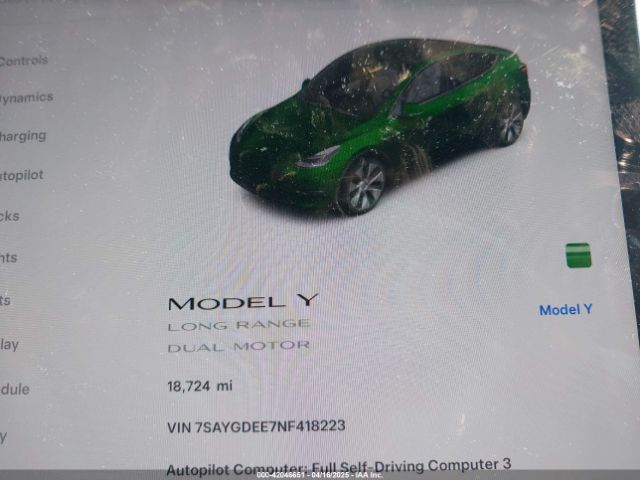 7SAYGDEE7NF418223 Tesla Model Y Long Range Dual Motor All-wheel Drive
