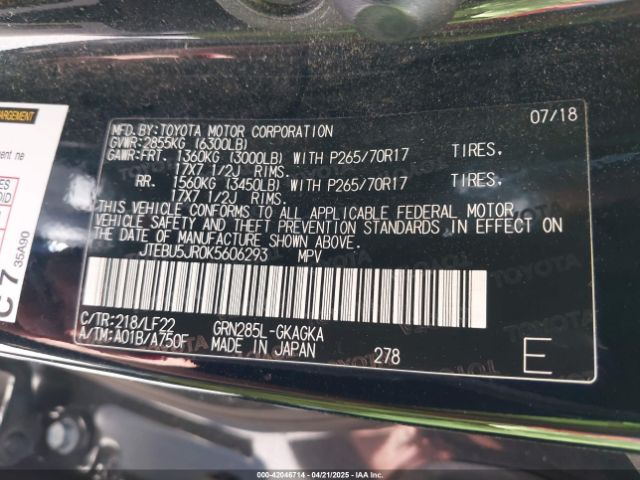 JTEBU5JR0K5606293 Toyota 4runner Trd Pro