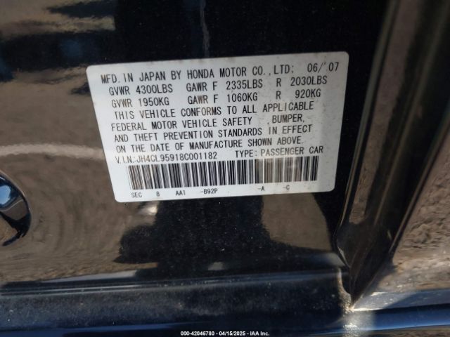 2008 ACURA TSX JH4CL95918C001182 Photo 8