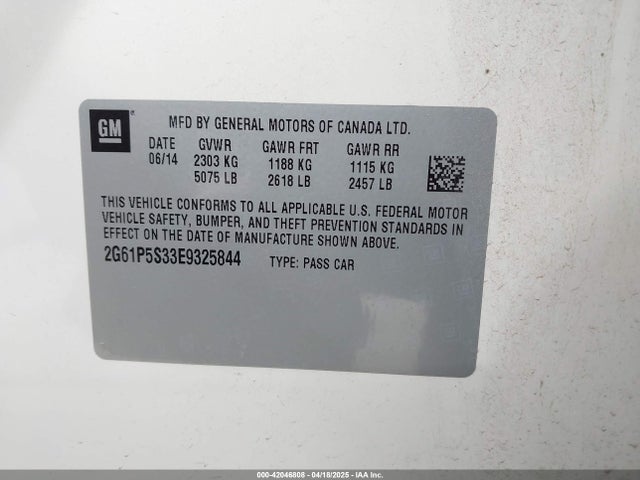 2014 CADILLAC XTS 2G61P5S33E9325844 Photo 8