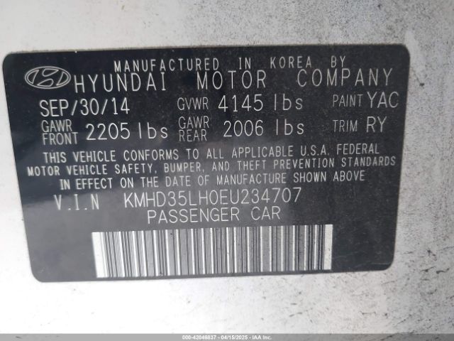 KMHD35LH0EU234707 Hyundai ELANTRA GT