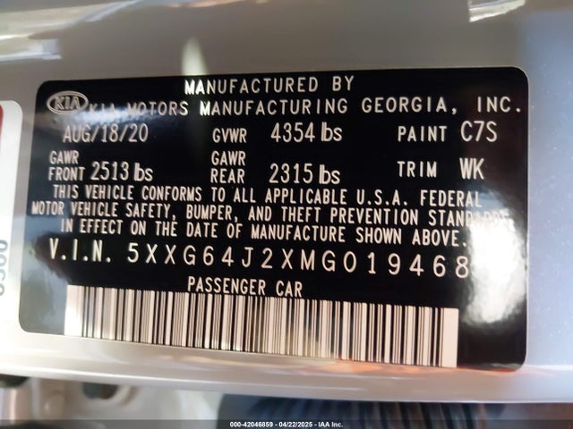 5XXG64J2XMG019468 KIA K5 Gt-line
