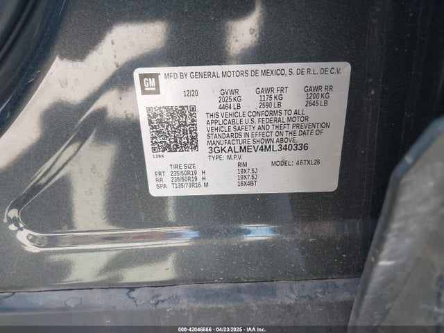 3GKALMEV4ML340336 GMC Terrain Fwd Sle