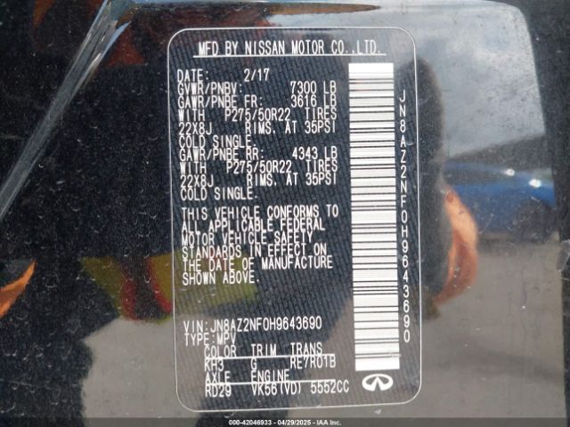 JN8AZ2NF0H9643690 Infiniti QX80