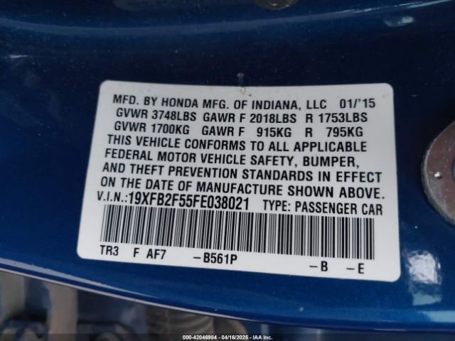 19XFB2F55FE038021 Honda Civic Lx