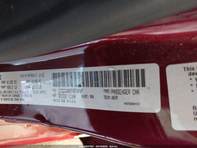Chrysler 200 Limited 2015 1C3CCCAB2FN670767 Image 9