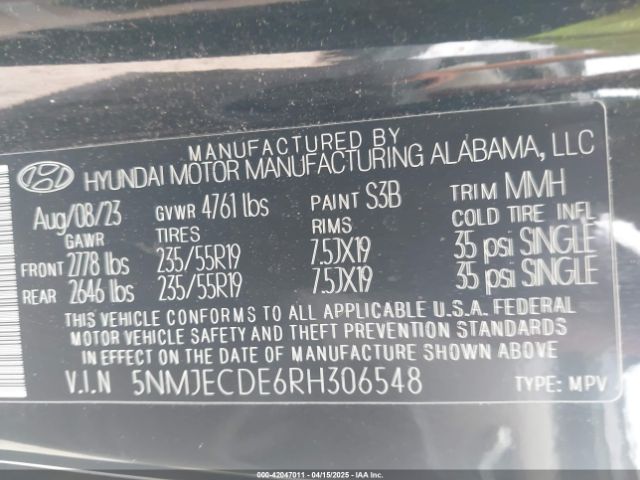 5NMJECDE6RH306548 Hyundai Tucson Limited