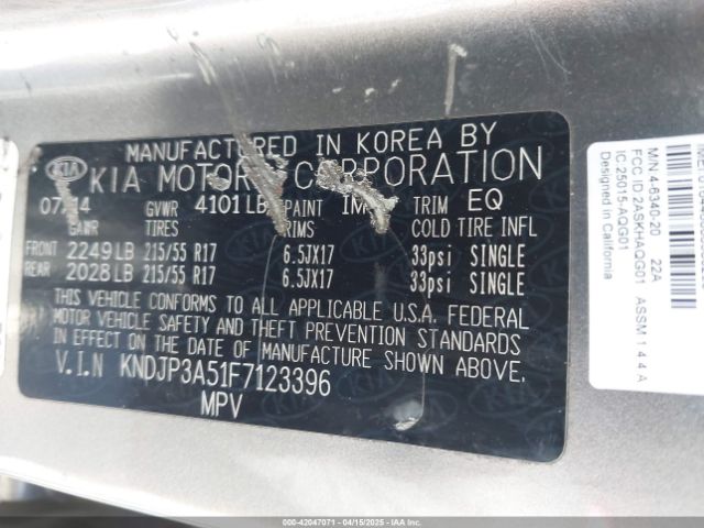 KNDJP3A51F7123396 KIA SOUL +