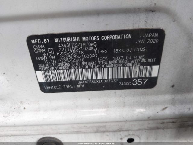 2020 MITSUBISHI OUTLANDER SPORT JA4AR3AUXLU027372 Photo 8