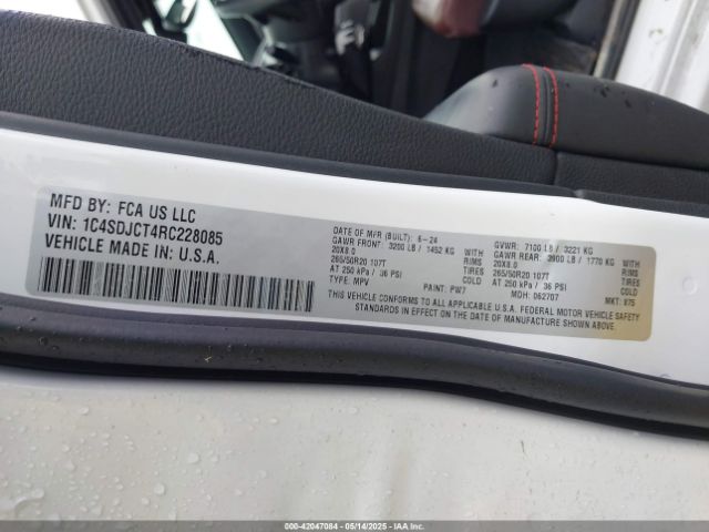 1C4SDJCT4RC228085 Dodge Durango R/t Plus Awd
