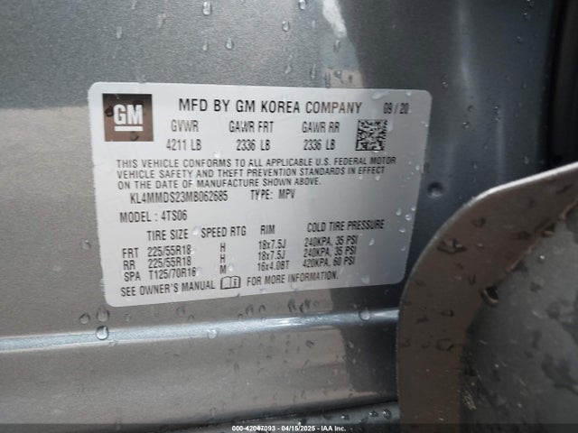 KL4MMDS23MB062685 Buick Encore Gx Fwd Select