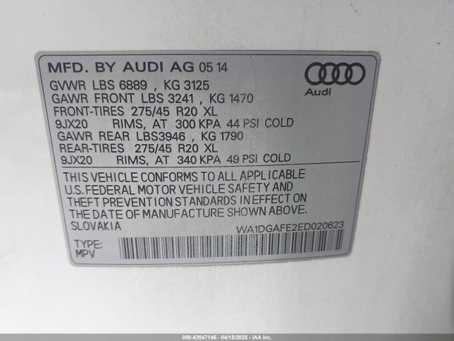 2014 AUDI Q7 WA1DGAFE2ED020623 Photo 8
