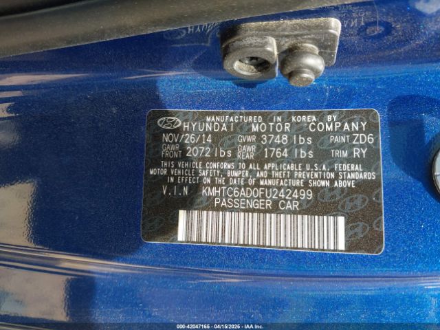 2015 HYUNDAI VELOSTER KMHTC6AD0FU242499 Photo 8
