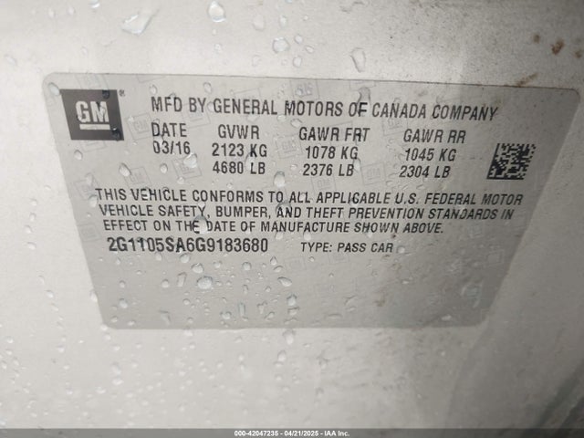 2G1105SA6G9183680 Chevrolet IMPALA 1LT