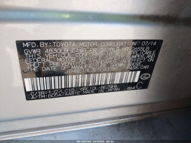 JTHBE1BL3E5043781 Lexus GS 350