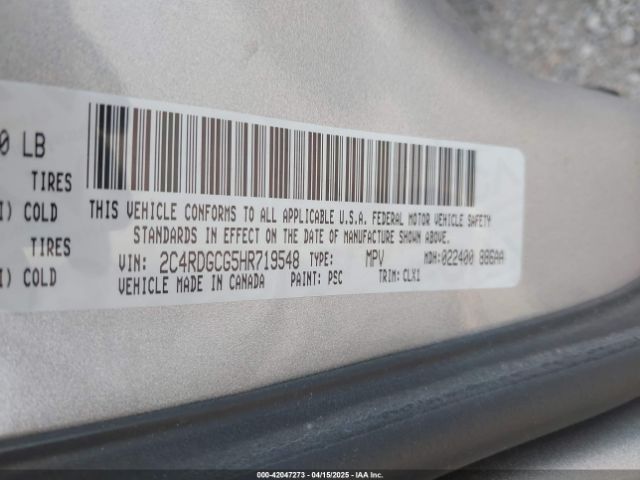 2C4RDGCG5HR719548 Dodge Grand Caravan Sxt