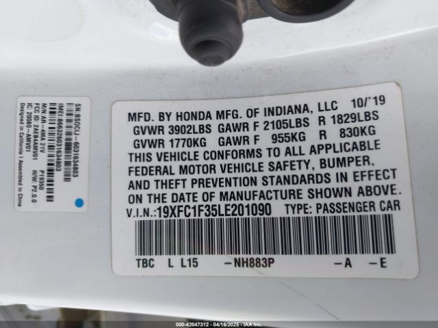 19XFC1F35LE201090 Honda l15b7