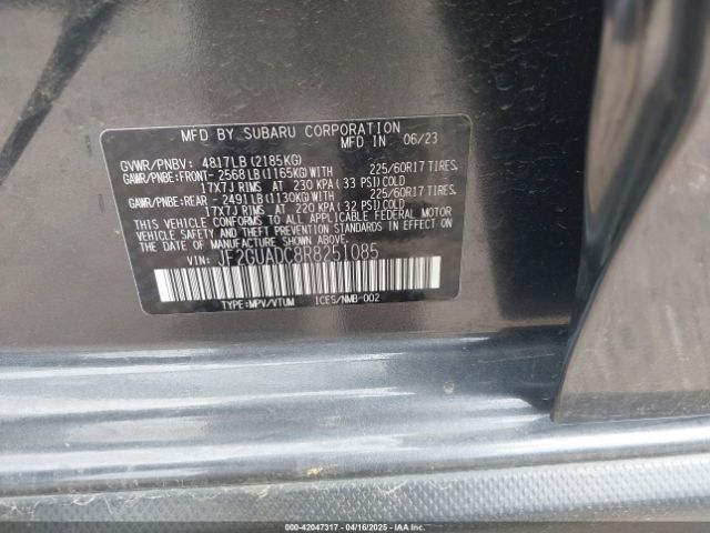 JF2GUADC8R8251085 Subaru Crosstrek Premium