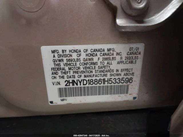 2001 ACURA MDX 2HNYD18861H533596 Photo 8