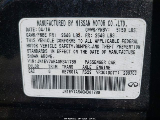 JN1EV7AR4GM341789 Infiniti Q50 3.0t Premium