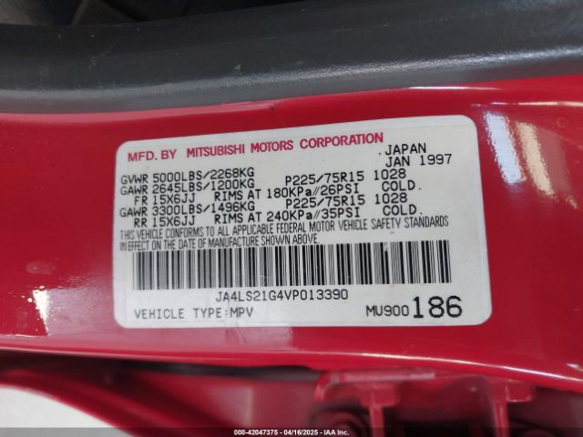 1997 MITSUBISHI MONTERO SPORT JA4LS21G4VP013390 Photo 8