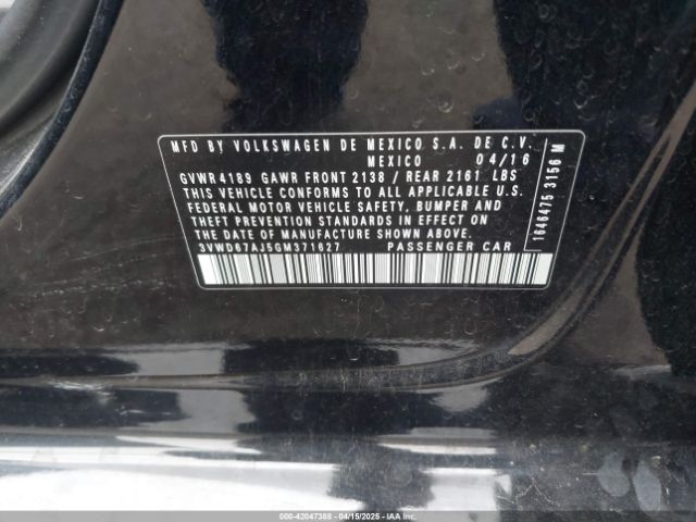 3VWD67AJ5GM371627 Volkswagen Jetta 1.4t Se