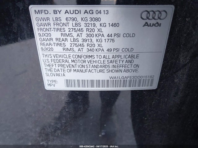 2013 AUDI Q7 WA1LGAFE3DD015182 Photo 8