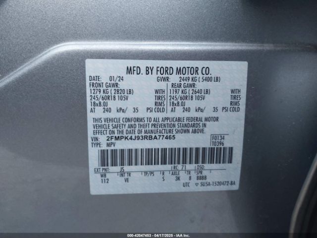 2024 FORD EDGE 2FMPK4J93RBA77465 Photo 8