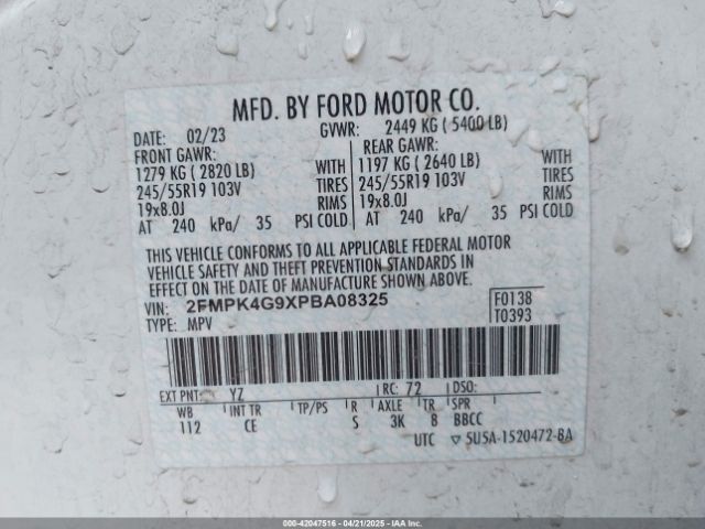 2FMPK4G9XPBA08325 Ford EDGE SE