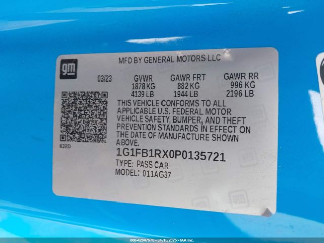 1G1FB1RX0P0135721 Chevrolet Camaro Rwd  1lt