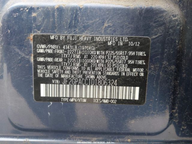 2013 SUBARU XV CROSSTREK JF2GPACC1D1806324 Photo 8