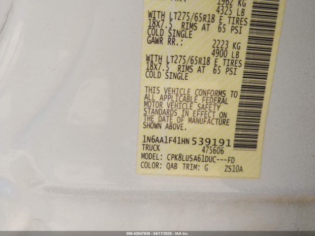 2017 NISSAN TITAN XD 1N6AA1F41HN539191 Photo 8