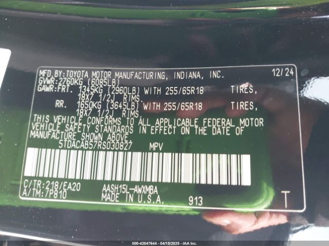 5TDACAB57RS030827 Toyota a25a-fxs, 5nm+4nm
