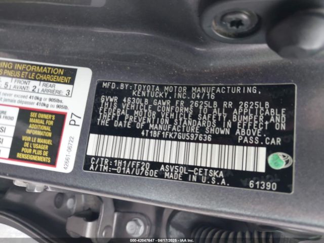 4T1BF1FK7GU597636 Toyota CAMRY SE