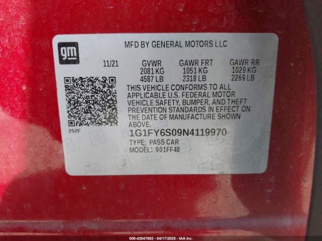 1G1FY6S09N4119970 Chevrolet Bolt Euv Fwd Lt
