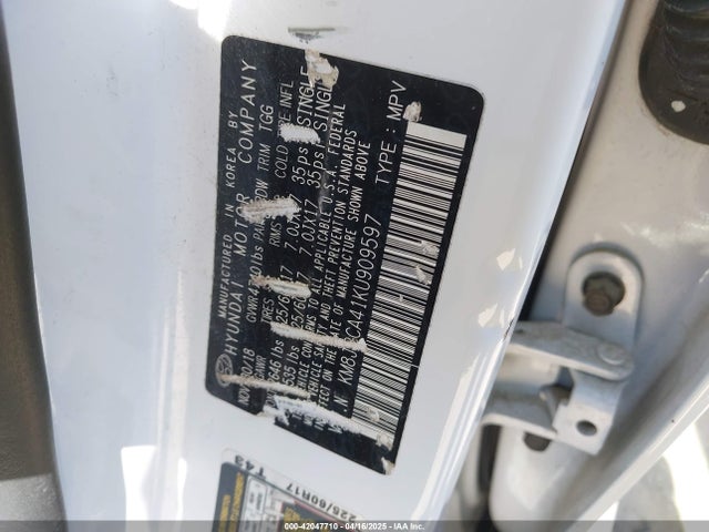 KM8J2CA41KU909597 Hyundai TUCSON SE