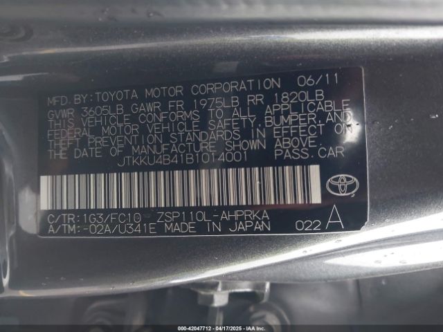 2011 SCION XD JTKKU4B41B1014001 Photo 8