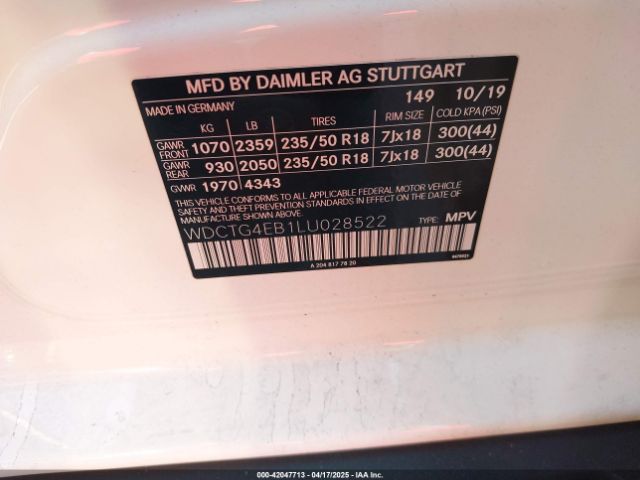 2020 MERCEDES-BENZ GLA 250 WDCTG4EB1LU028522 Photo 8