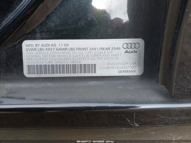 2010 AUDI A4 WAUBFAFL8AN037782 Photo 8