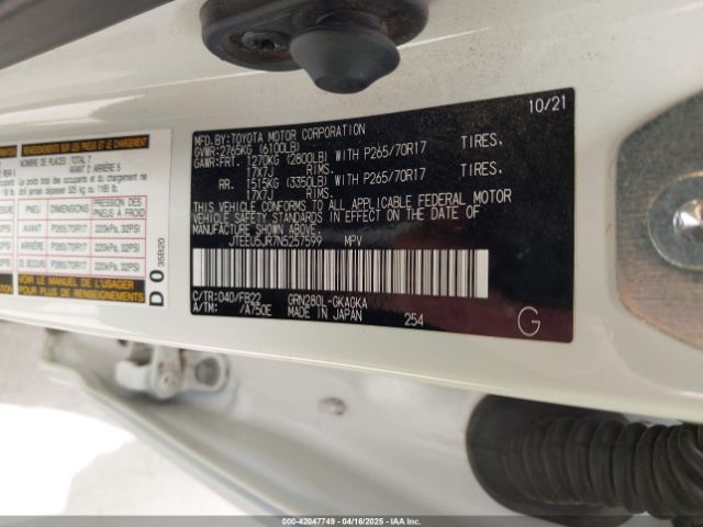 JTEEU5JR7N5257599 Toyota 4RUNNER SR5