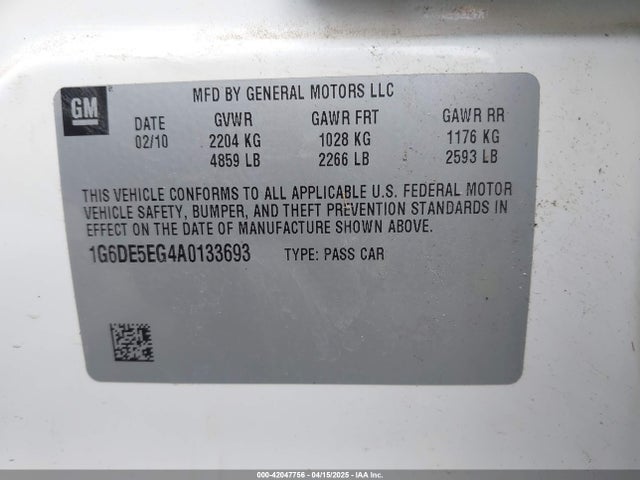 2010 CADILLAC CTS 1G6DE5EG4A0133693 Photo 8