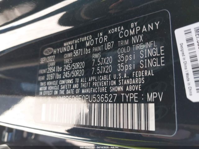 KM8R5DGE0PU536527 Hyundai Palisade Limited