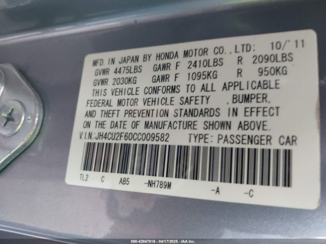 2012 ACURA TSX JH4CU2F60CC009582 Photo 8