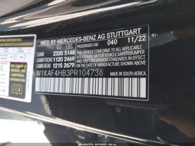 W1KAF4HB3PR104736 Mercedes-Benz C 300 4matic